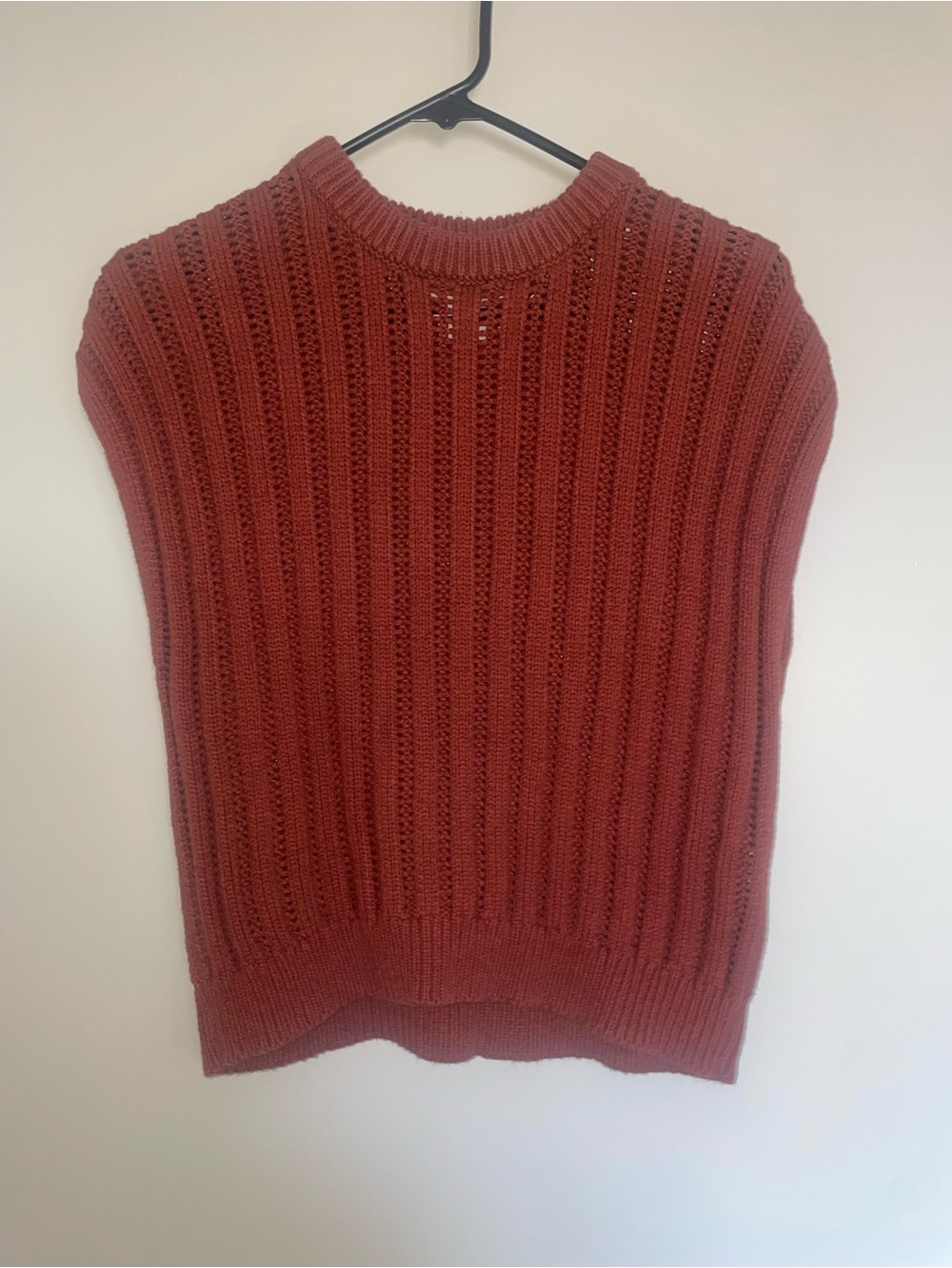 Jessica Simpson Ribbed Crewneck Sweater in Rust